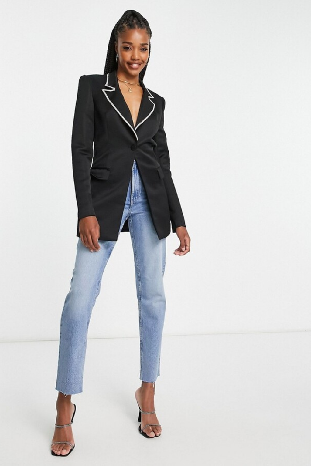 Diamonte Lapel Structured Blazer