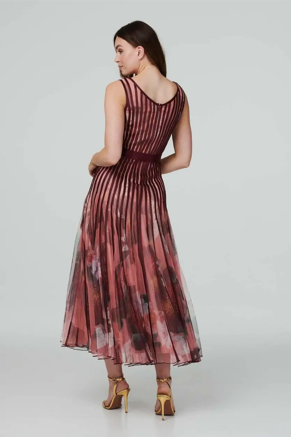 Floral Satin Panel Maxi Dress