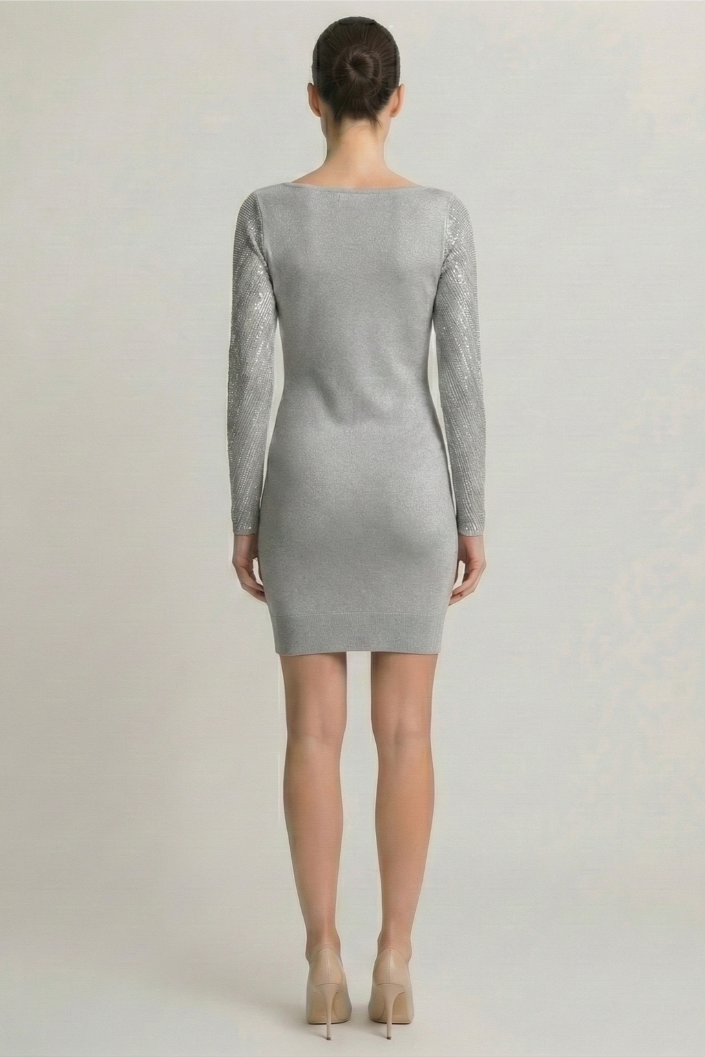 Rhinestone Chevron Knit Dress