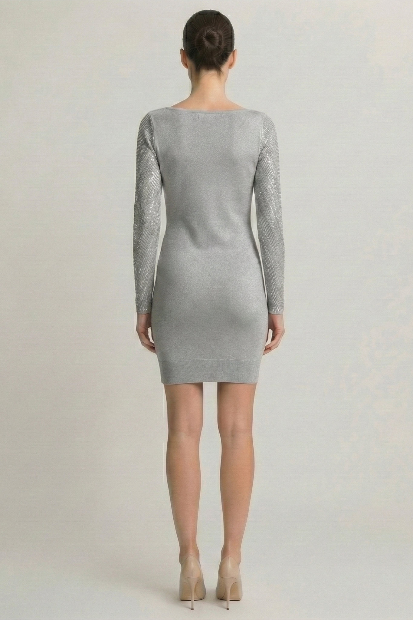 Rhinestone Chevron Knit Dress