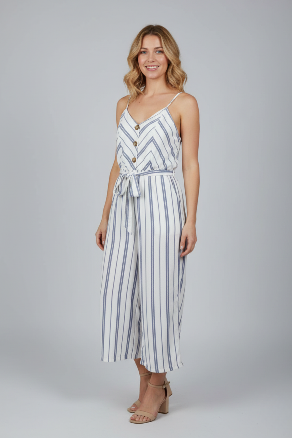 Striped Cotton Jumpsuit