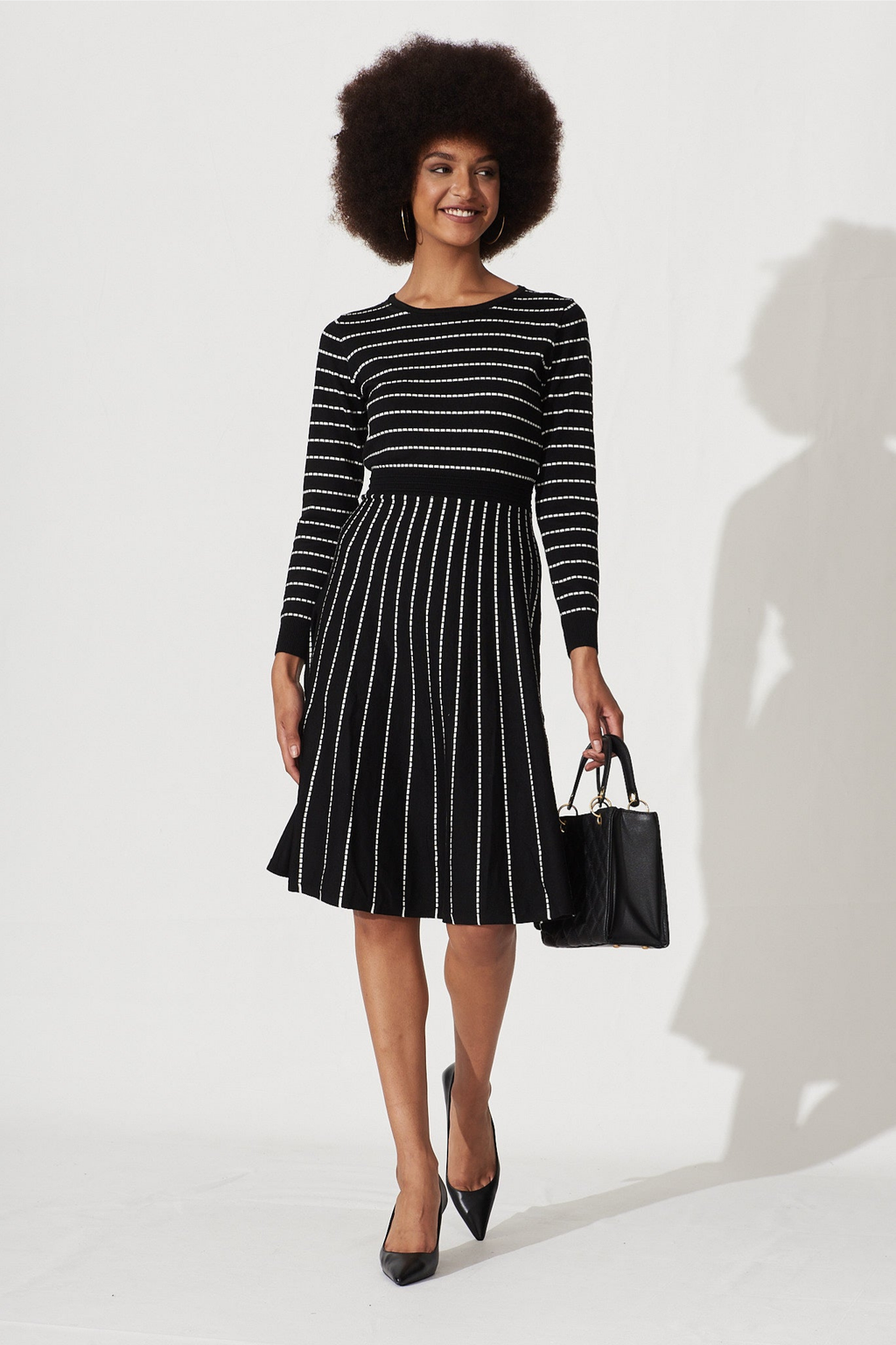 Knit Striped Midi-Dress