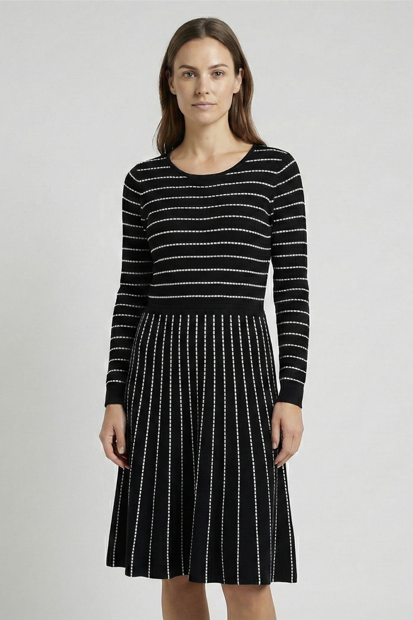 Knit Striped Midi-Dress
