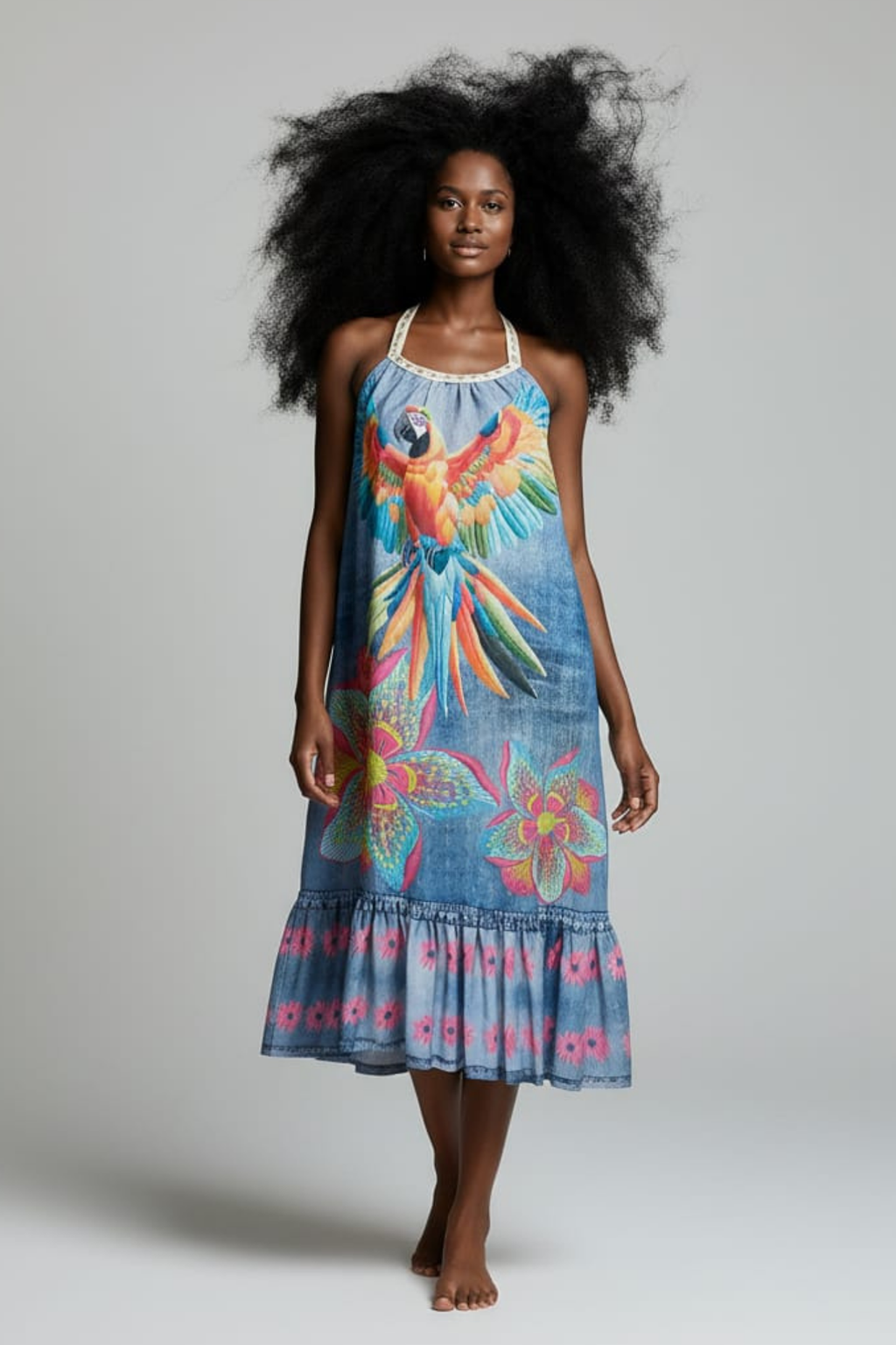 Tropical Print Maxi Dress