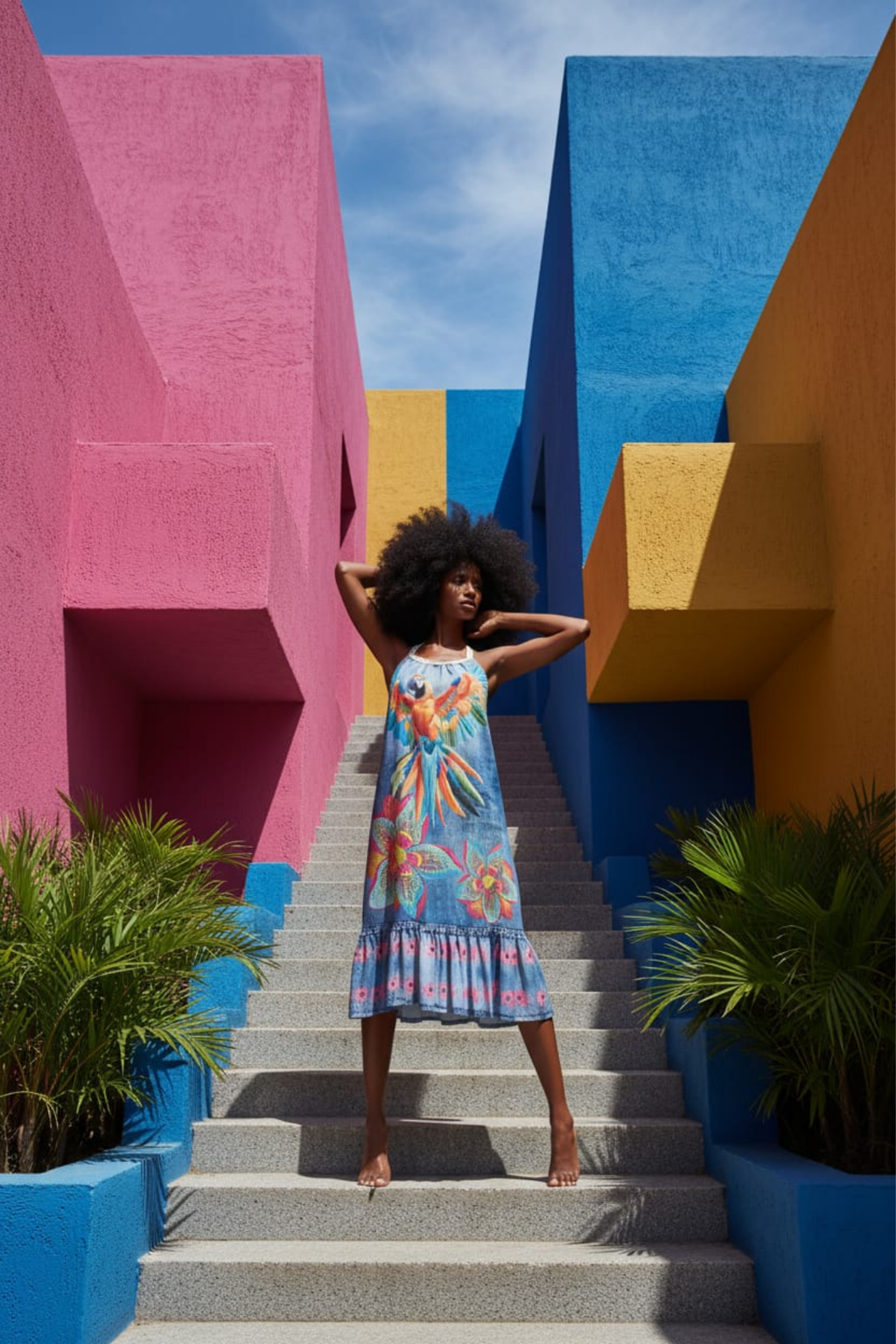 Tropical Print Maxi Dress
