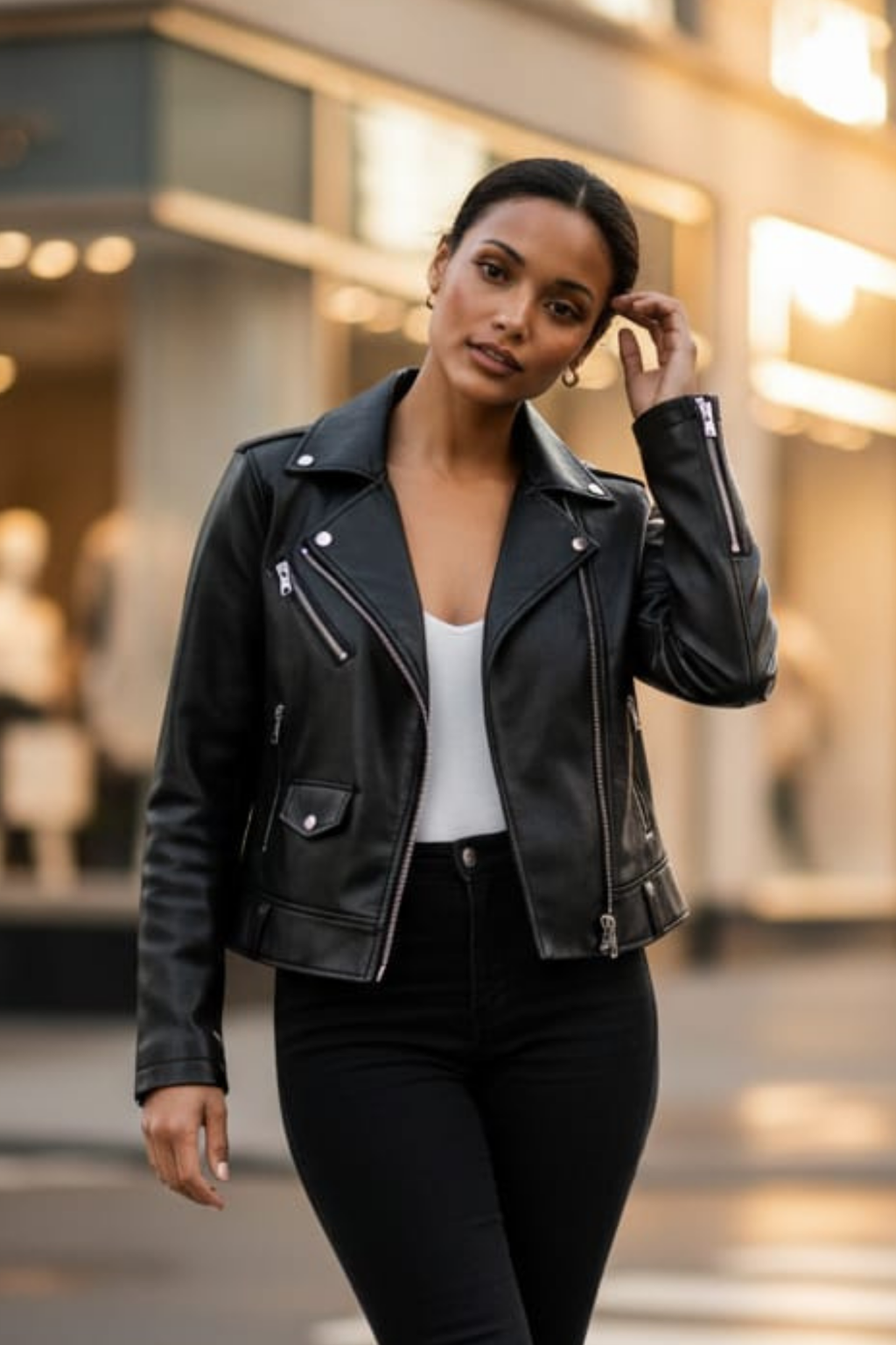 Faux Leather Biker Jacket