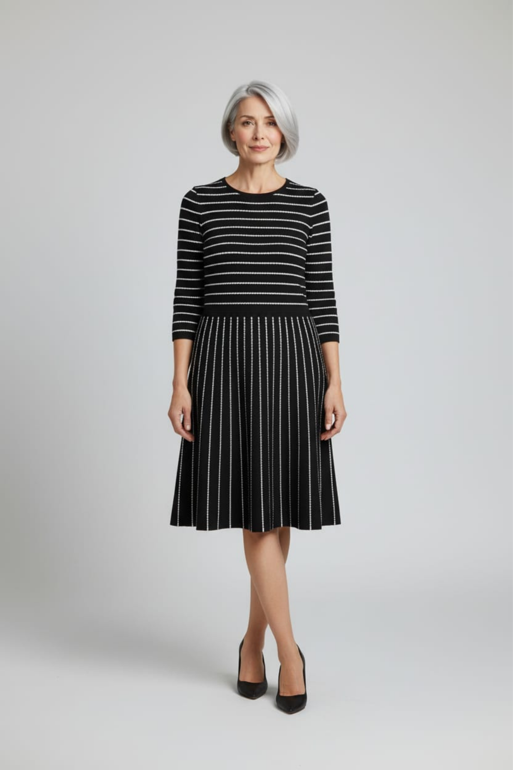 Knit Striped Midi-Dress