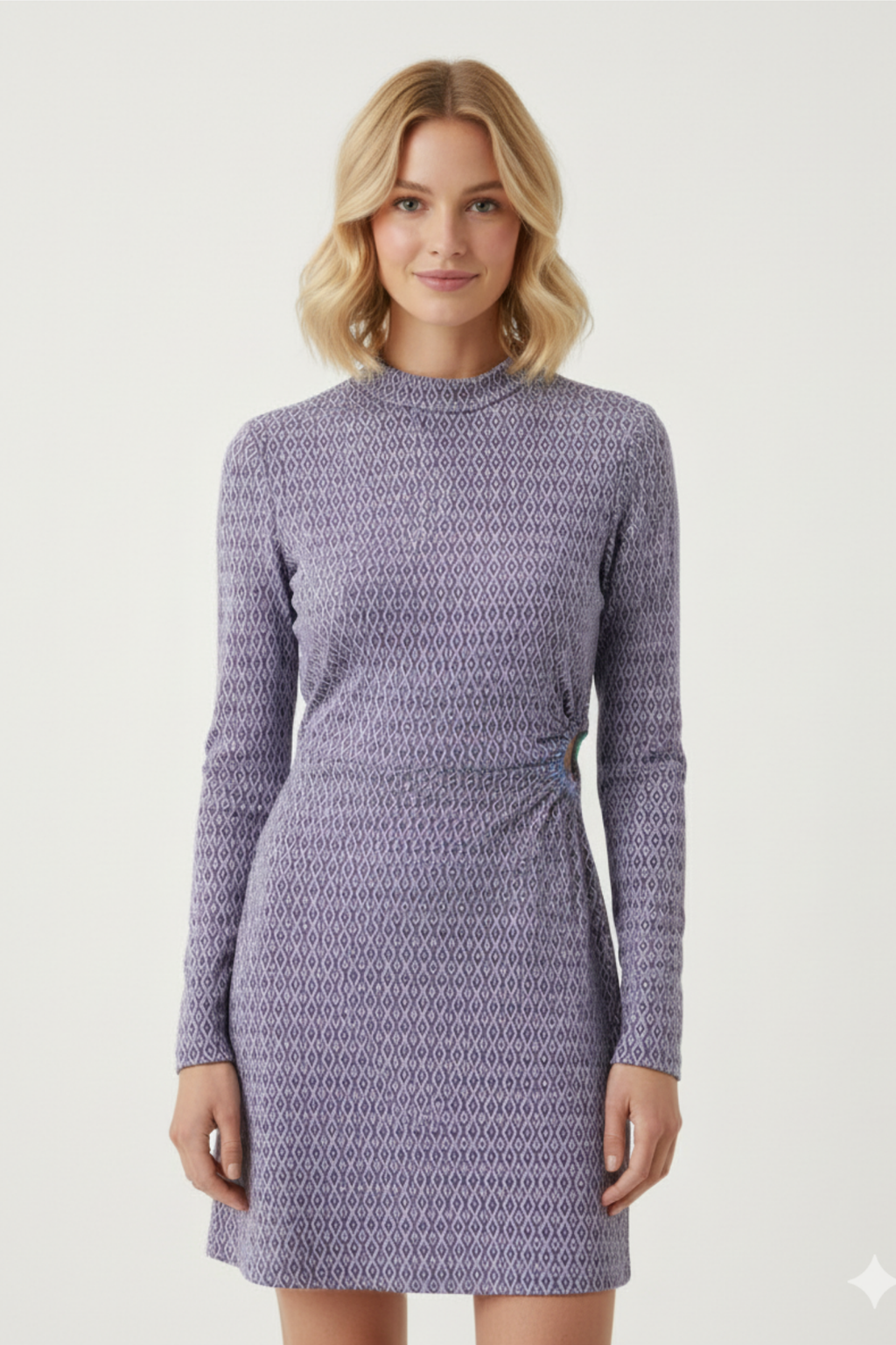 Jacquard Open Back Mini Dress