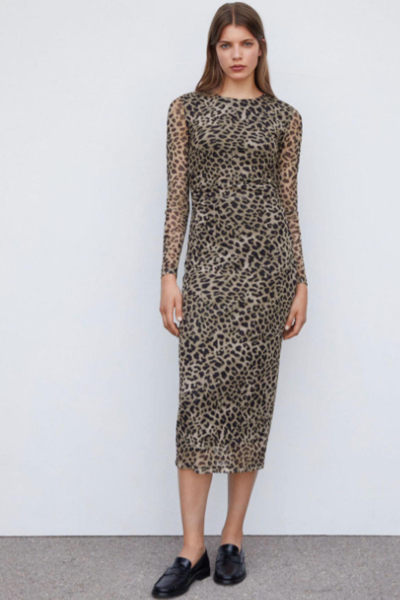 Leopard Print Shift Midi