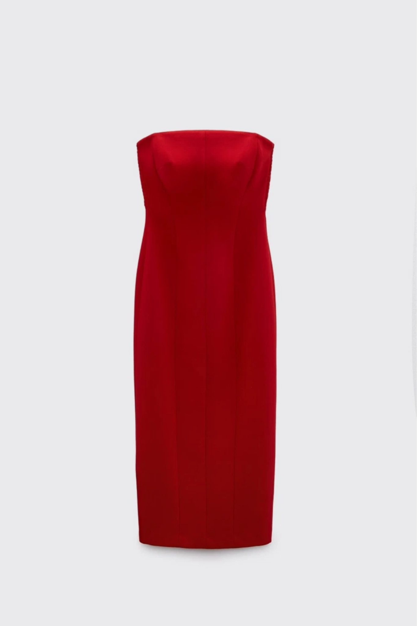 red pencil dress outfit Women Midi Pencil dress with Sweetheart Neckline XS / Red