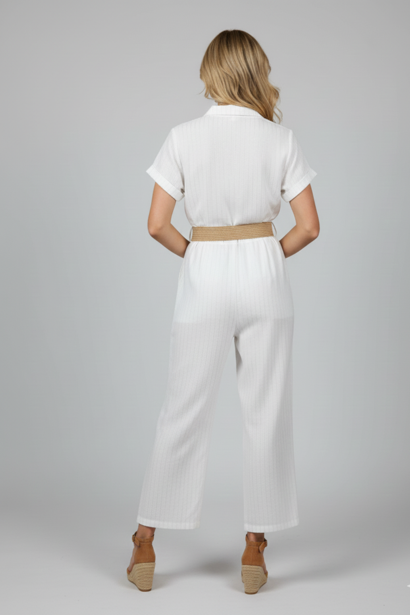 Lightweight Cotton Jumpsuit with Belt
