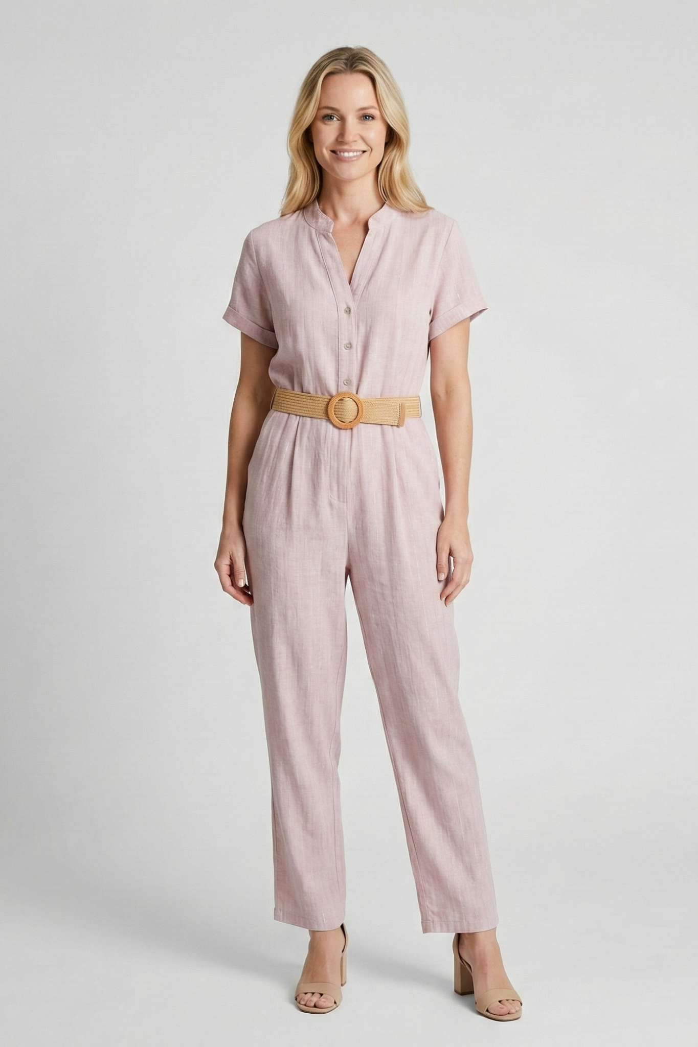 Cotton Jumpsuit with Belt