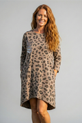 Shirt Dress Leopard Dress - OS