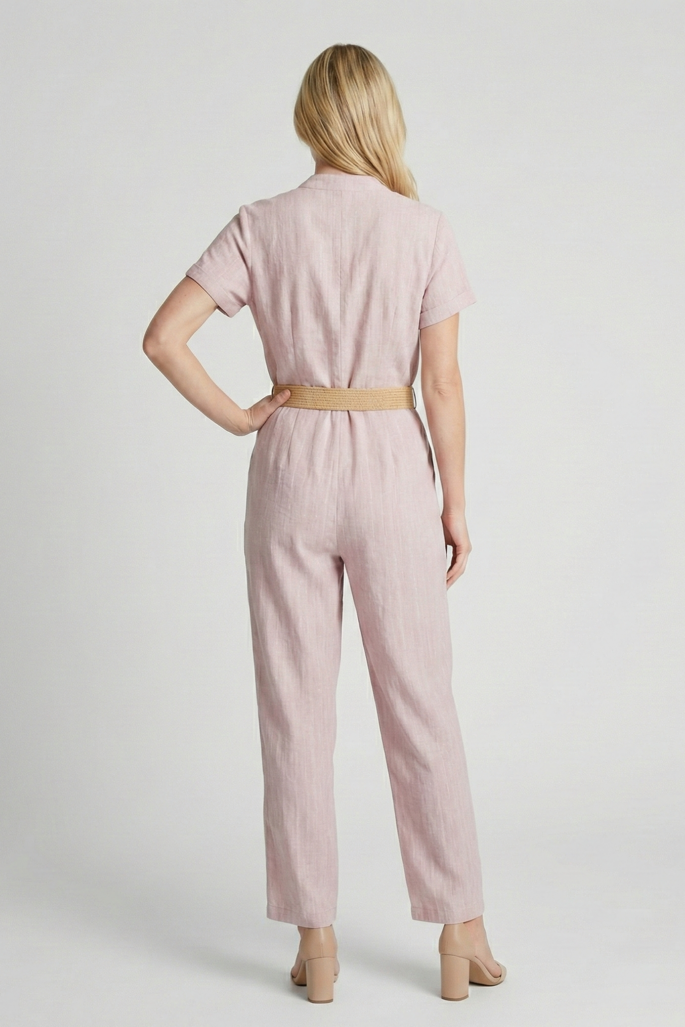 Lightweight Cotton Jumpsuit with Belt