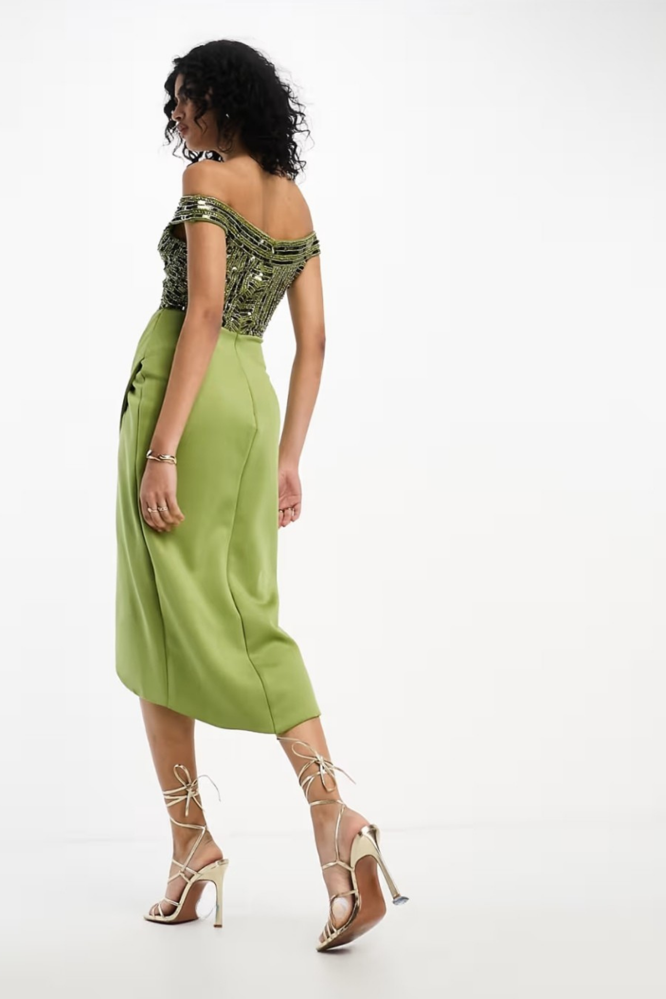 Chevron Green Sequin Dress