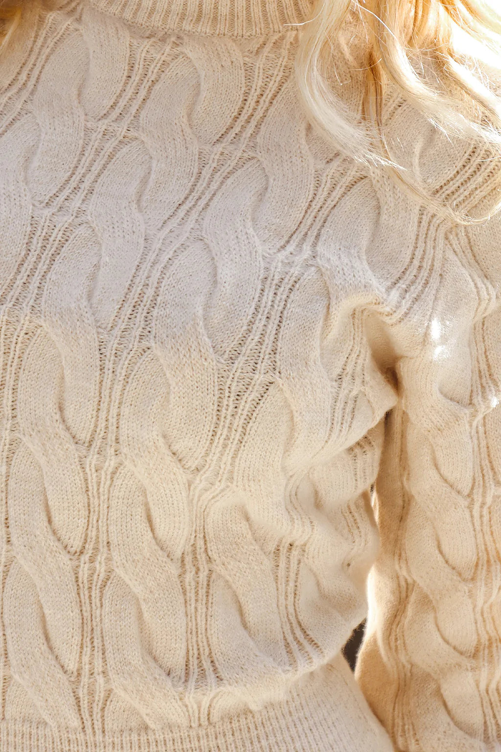 Apricot Cable Knit Mini Dress