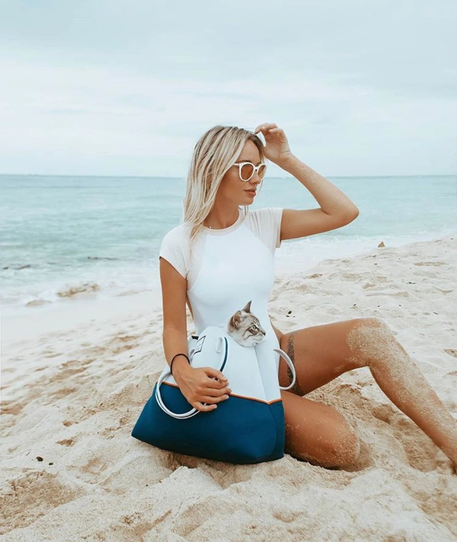 Neo Love Neoprene Beach Bag - Blue