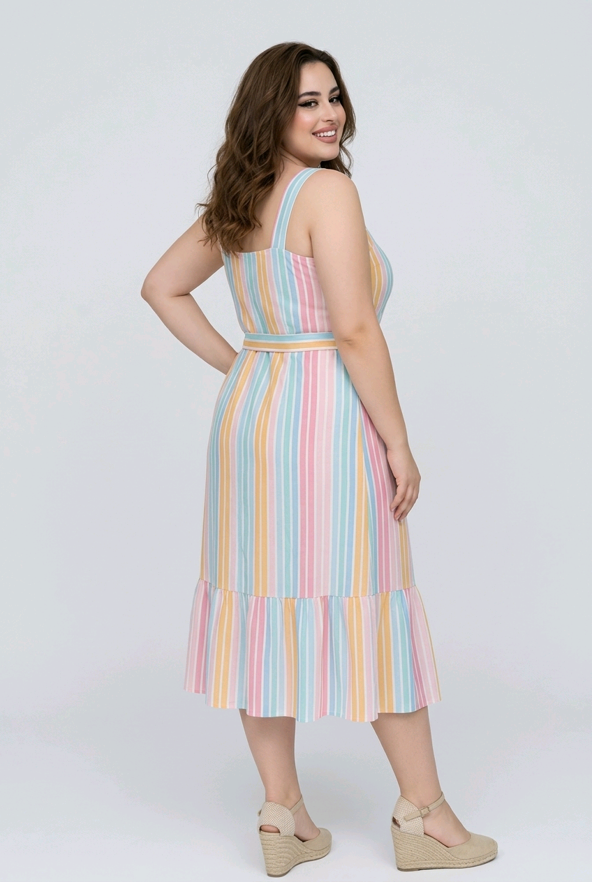 Colourful Midi Button Dress