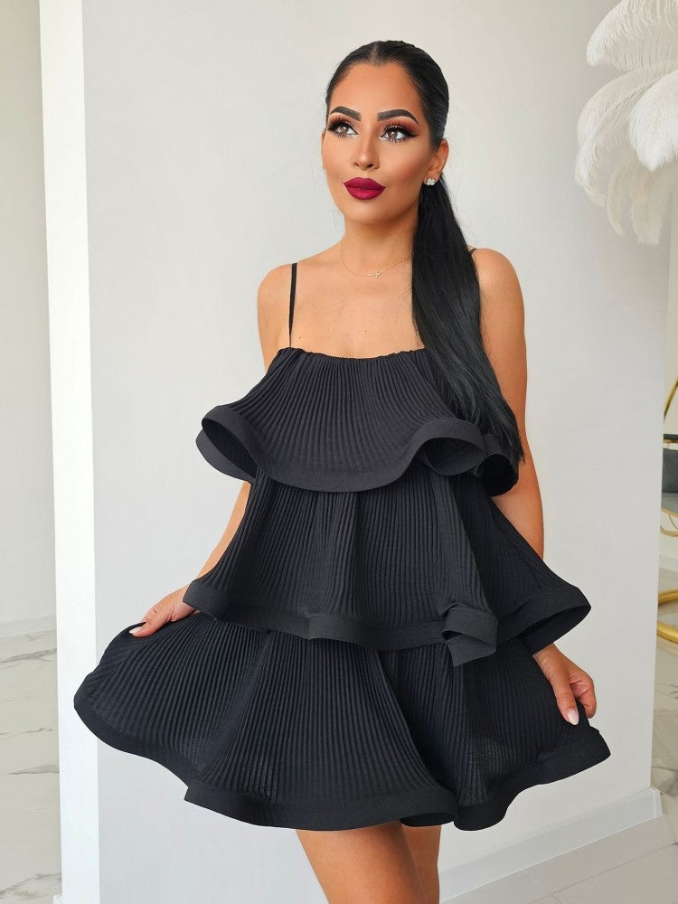 Black Tiered Ruffle Dress