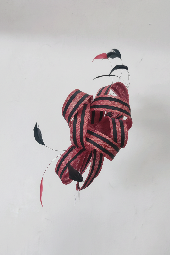 Peach & Black Fascinator