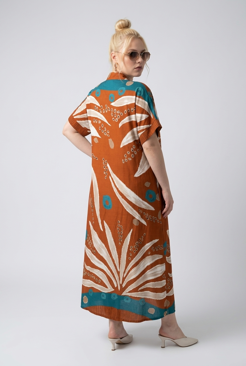 One Size/ Afro Print Viscose Tunic Dress