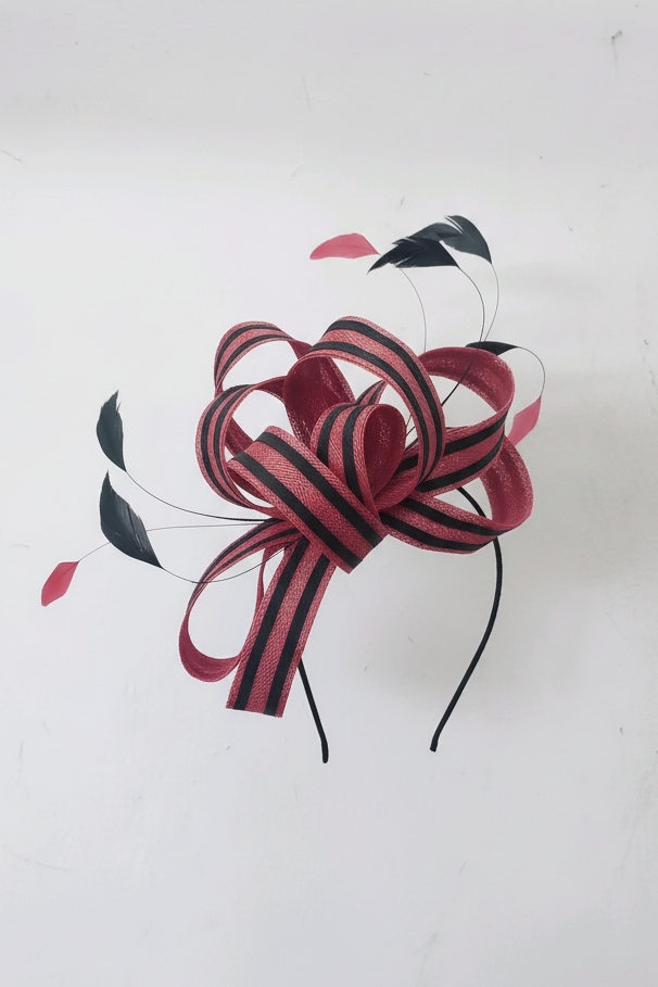 Peach & Black Fascinator