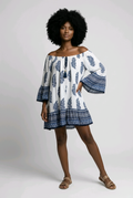Blue and White Island Mini Dress