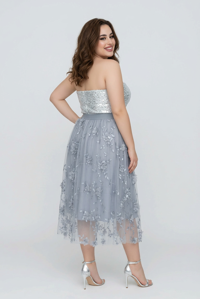 3D Floral Tulle Skirt
