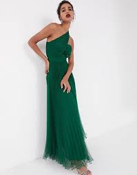 One Shoulder Tulle Maxi Dress