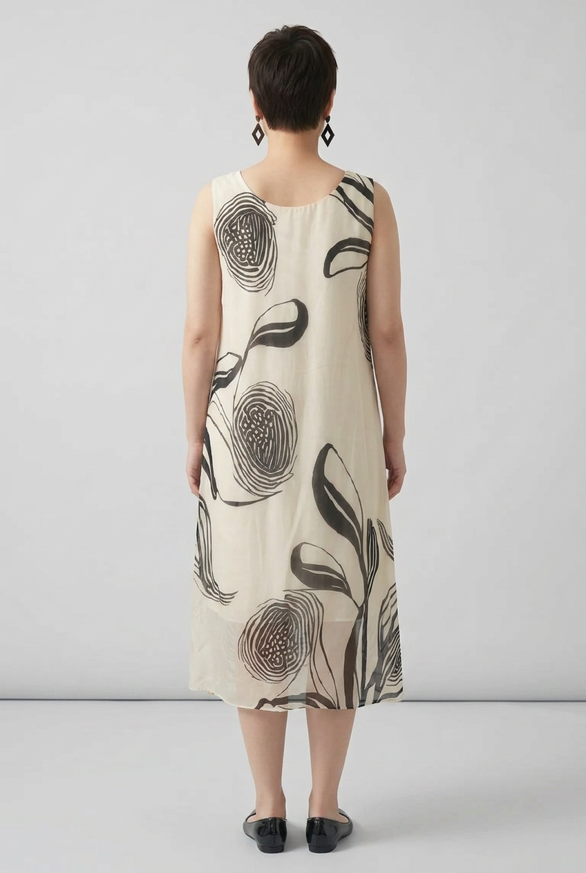 One Size / Chiffon Double Layered Tunic Dress