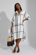 One Size / 100% Linen Beach Shirt Dress
