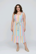 Colourful Midi Button Dress