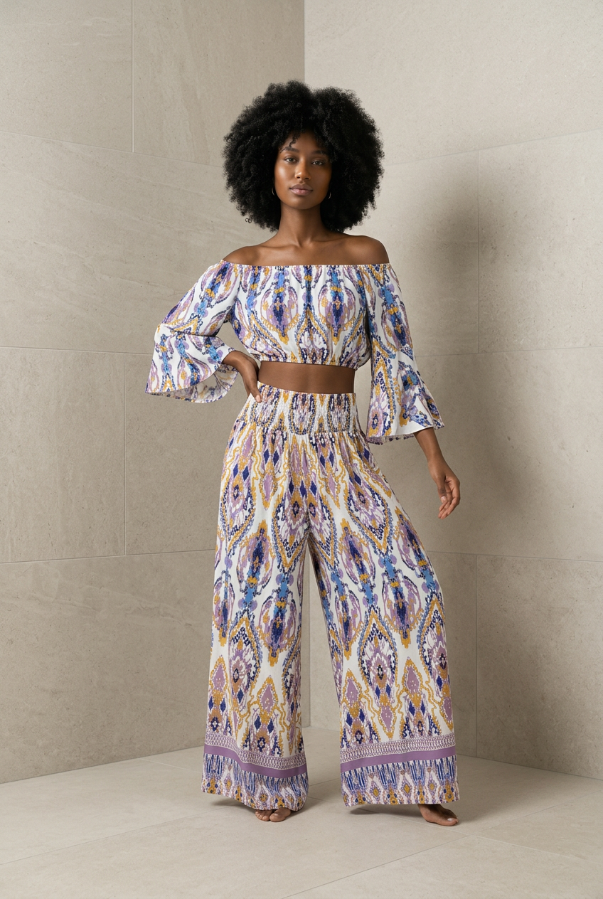 Size L - Paisley Viscose Co-ord Set