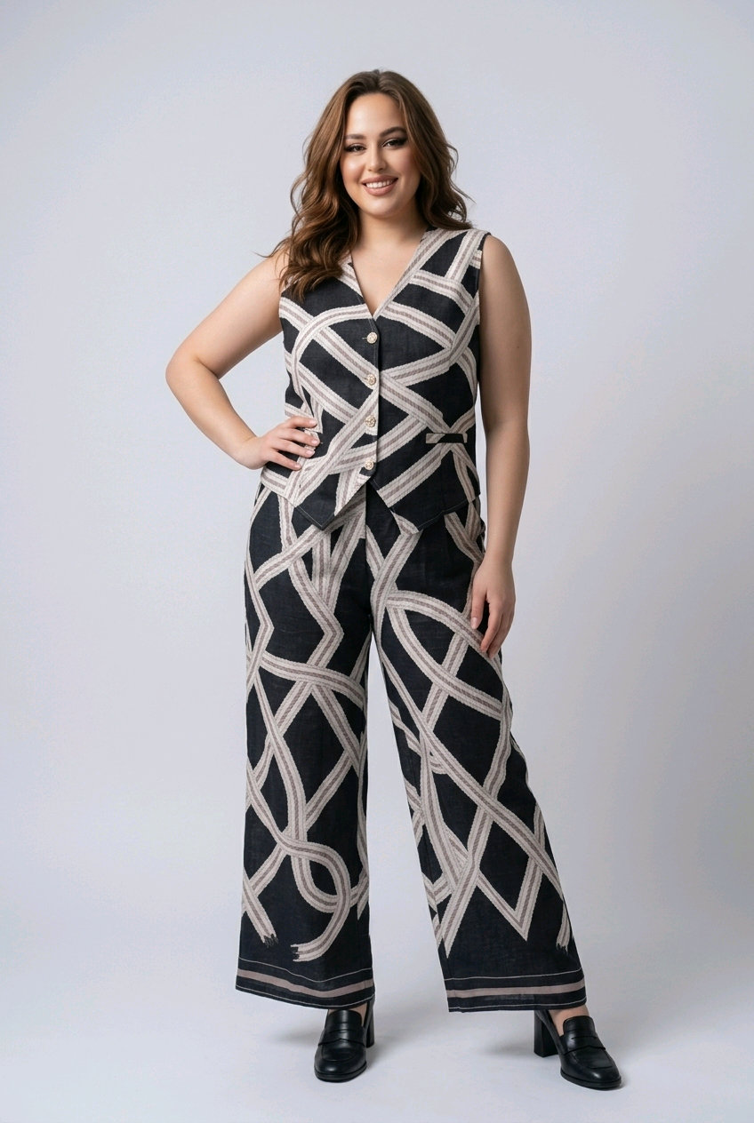 Ribbon Print Vest + Trouser Co-ord Set