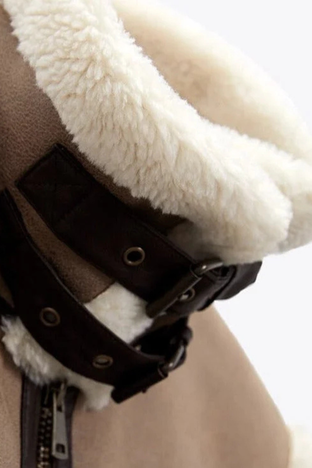 Brown and Ecru Shearling Gilet