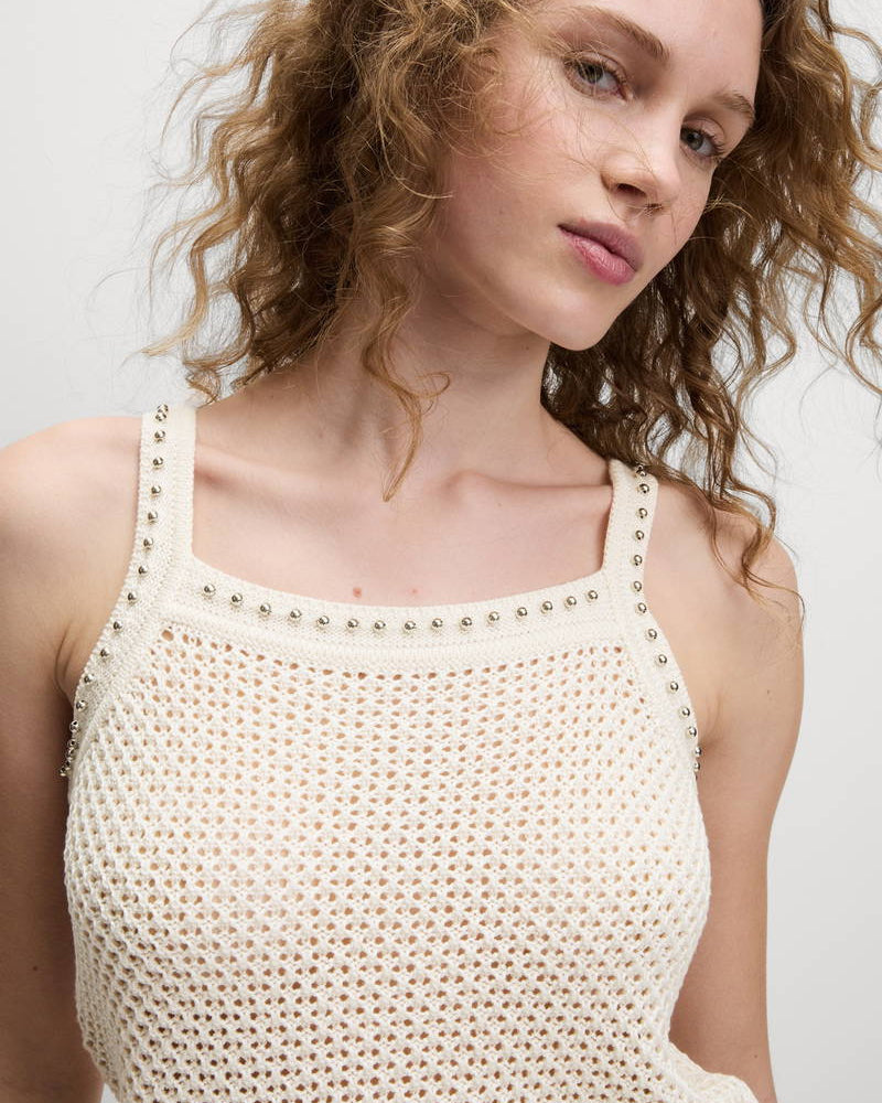 Crochet Silver Beaded Cami