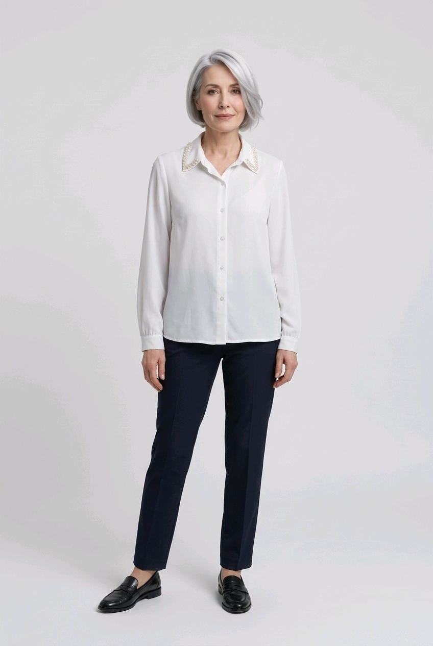 Pearl Collar Button Shirt
