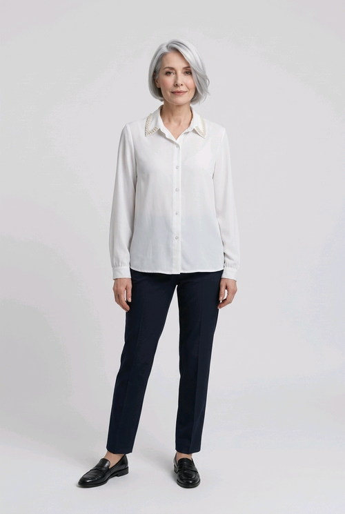 One Size / Pearl Collar Button Shirt