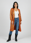 Burnt Orange and Gold Maxi Cardigan