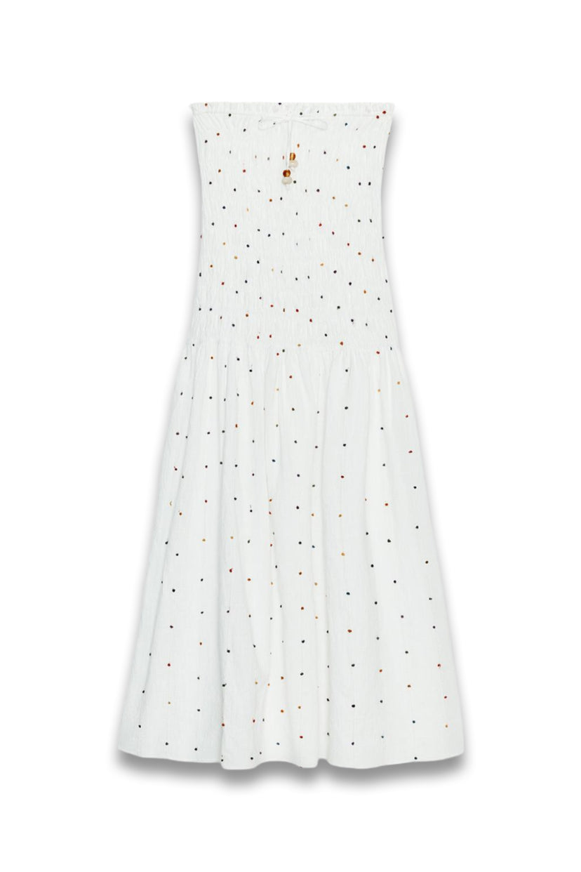 Size M / Pompom Smock Maxi Dress