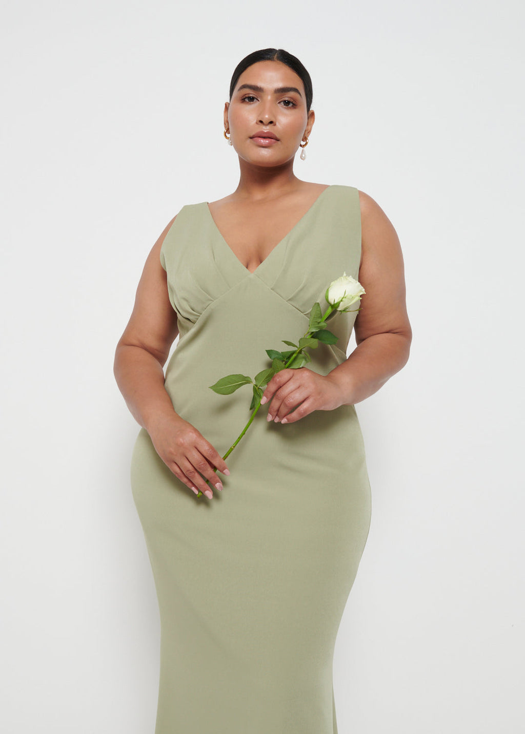 Esmee Crepe Maxi Bridesmaid Dress Curve