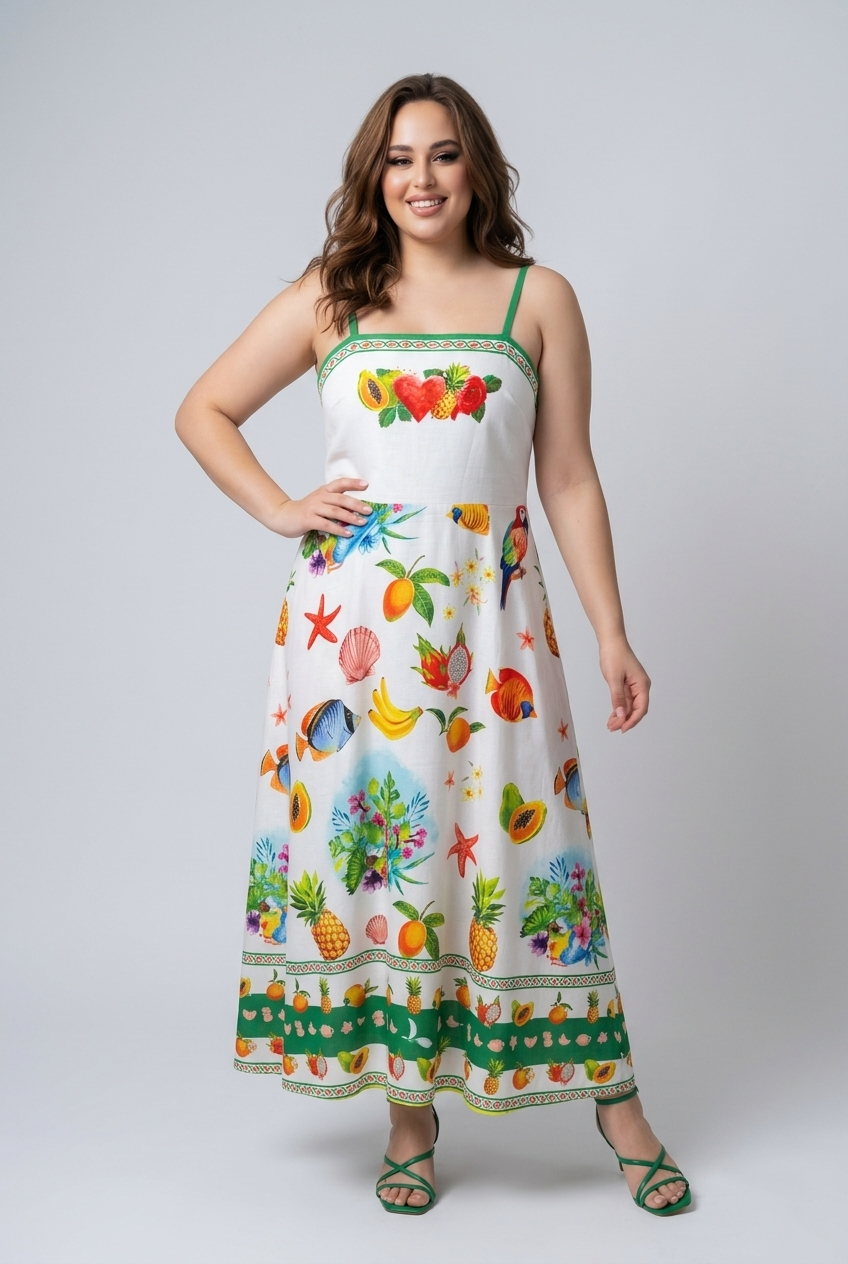 Size 16 / Tropical Paradise Smocked Maxi Dress