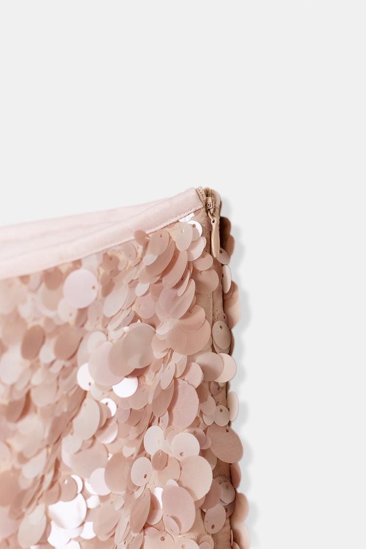 Dusty Pink Sequin Mini Skirt