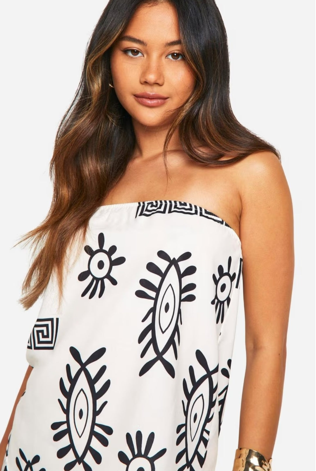 Abstract Print Bandeau Co-ord Set