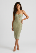 Pistachio Lace Strapless Dress
