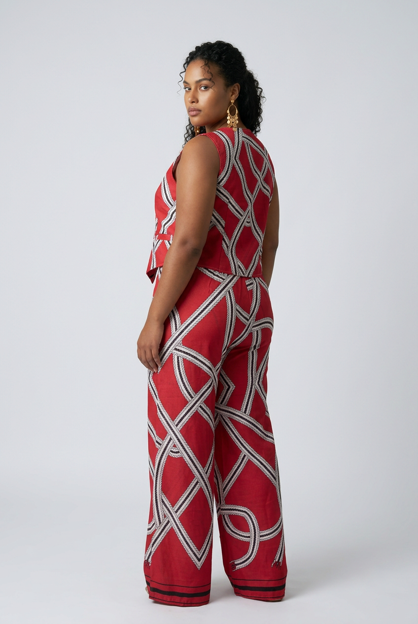 Ribbon Print Vest + Trouser Co-ord Set