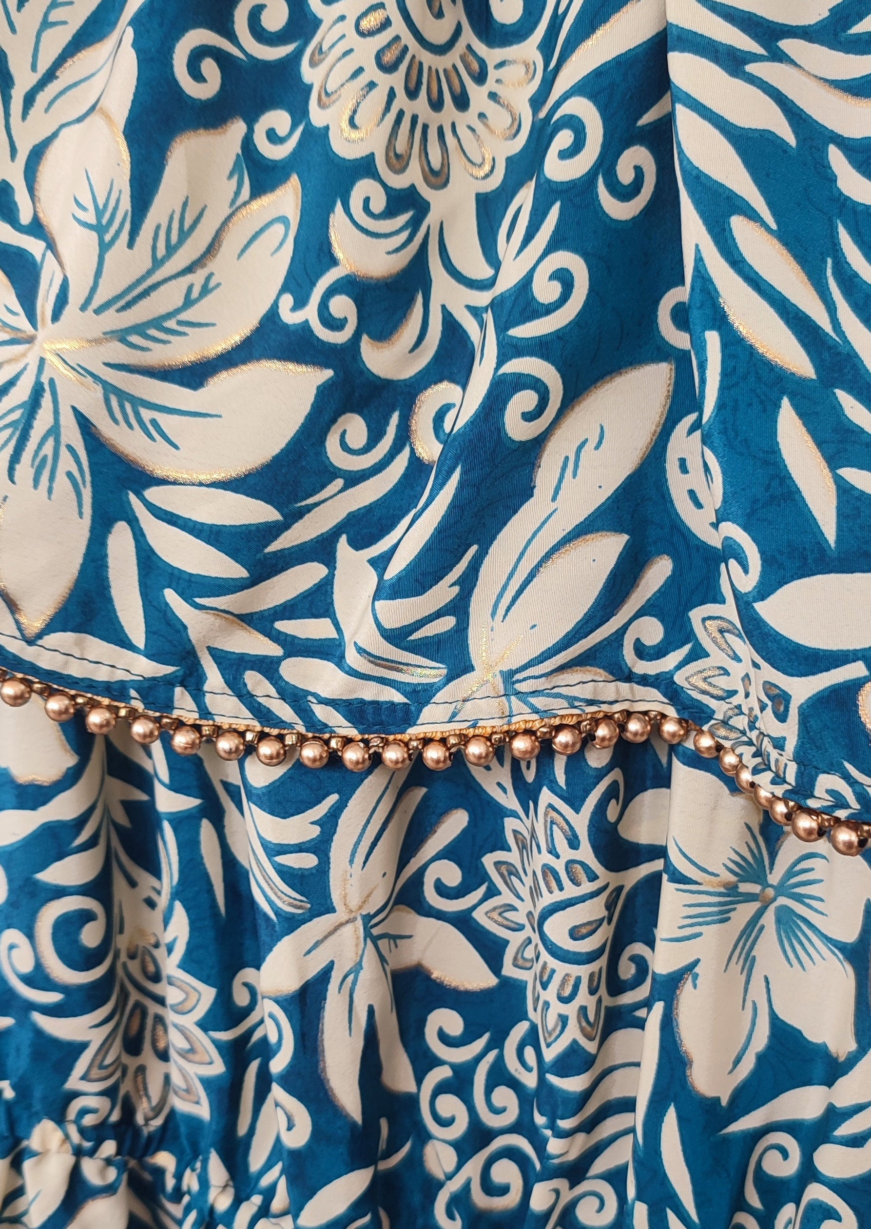 Floral Off-the-shoulder Maxi Dress - Blue