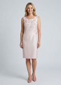 Pastel Pink Mother of the Bride Sleeveless Sheath Dress