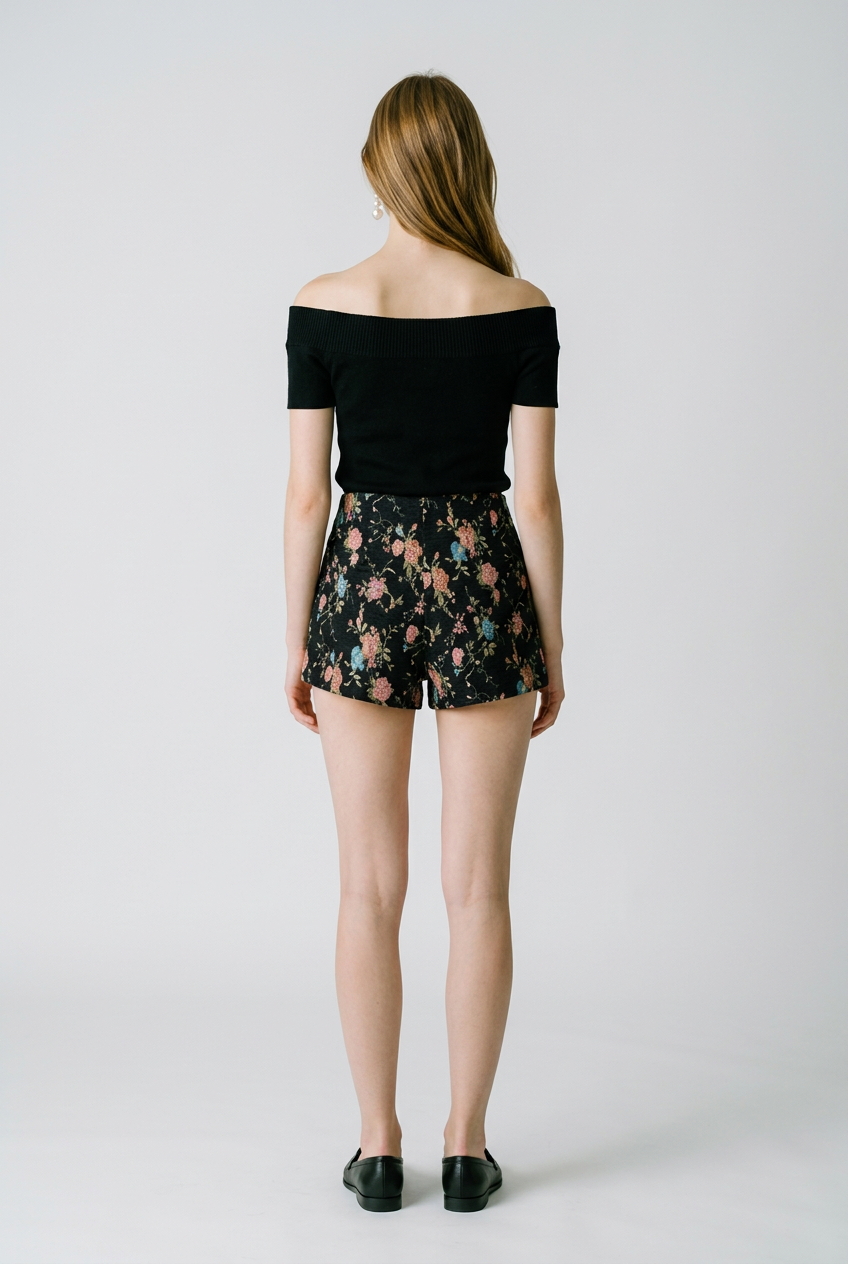 Jacquard Floral Shorts