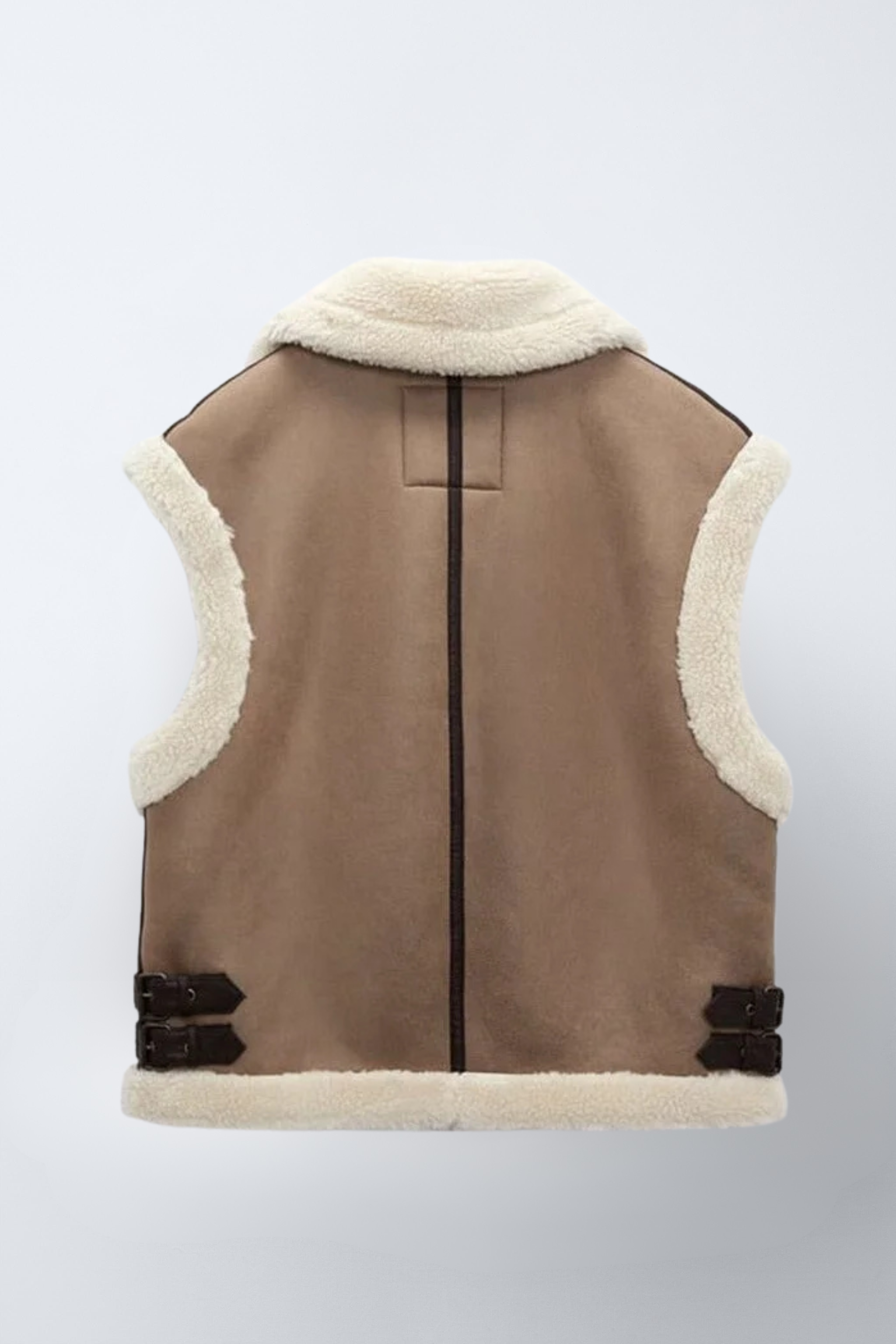 Brown and Ecru Shearling Gilet
